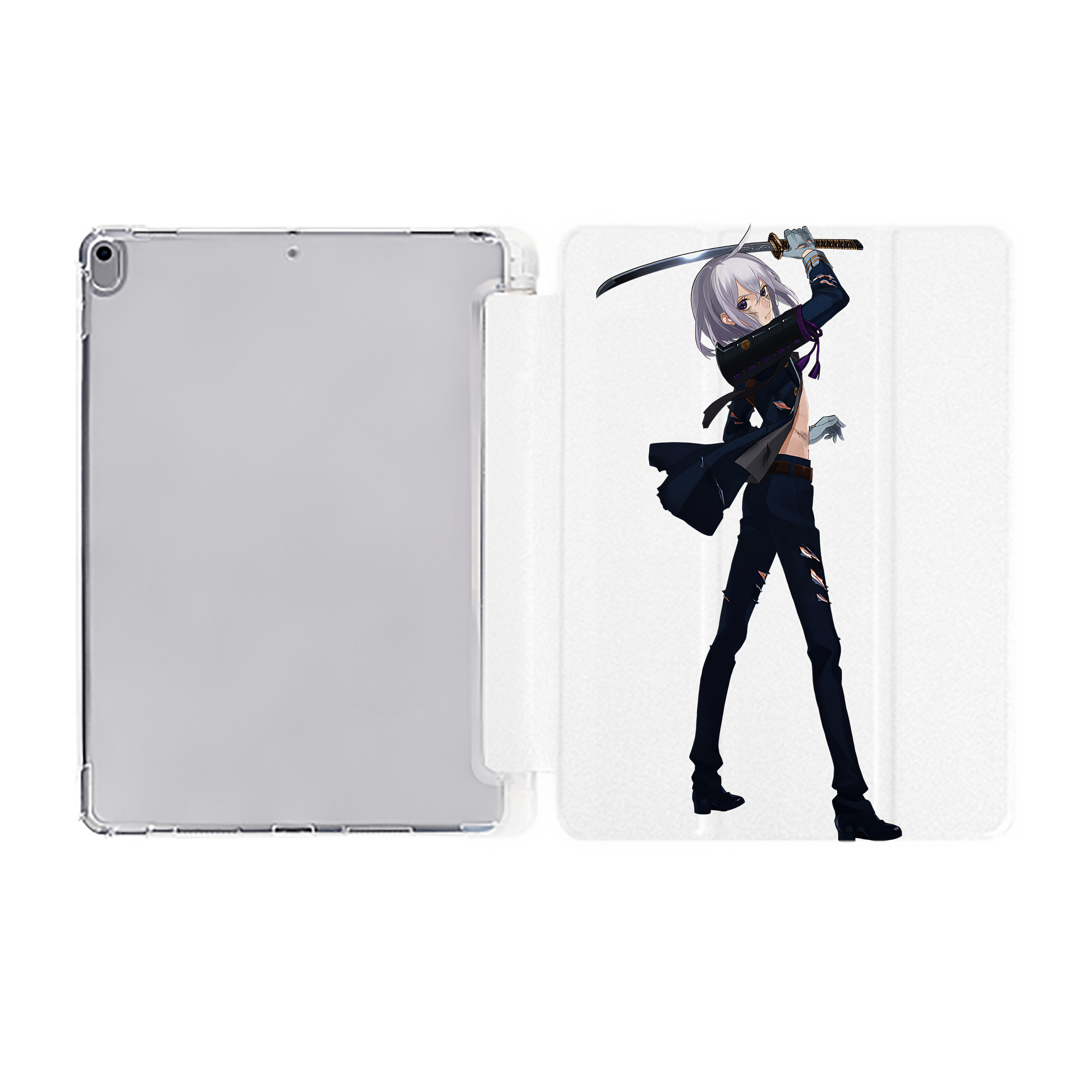 （画像用） 刀剣乱舞 Touken Ranbu IPad ケース ペン収納付き 三つ折りスタンド PUレザー×シリコン 対応機種9.5/10.5/10.9インチ